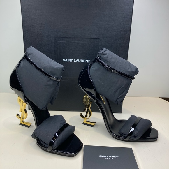 Yves Saint Laurent Shoes - SAINT LAURENT YSL GOLD HEEL OPYUM SANDAL Size 38